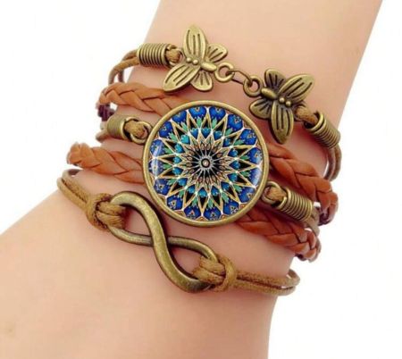 سوار حجر كريم بطراز بوهيمي أنيق، تصميم لا يزول بسحر عتيق، جلد PU متين يعكس الأناقة اليومية