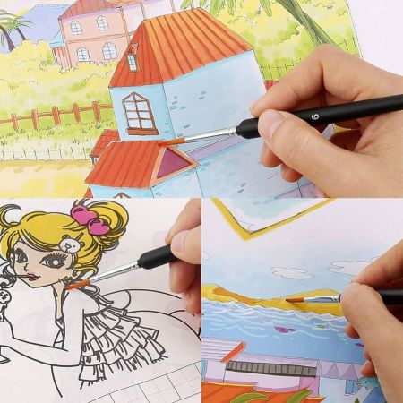 مجموعة فرش دقيقة للتفاصيل الدقيقة من يو تي جيه سي ان في سي، 11 قطعة، فرش مصغرة للتفاصيل الدقيقة والرسم الفني والالوان المائية والطلاء الزيتي والوجه والاظافر والنمذجة والمزيد (ازرق)