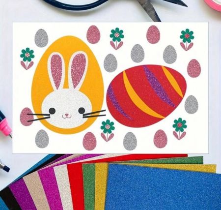 ورق بطاقات مزخرف، 10 أوراق 10 ألوان من ورق مزخرف فاخر، ورق بطاقات مزخرف A4 لمشاريع DIY، ورق لامع للصناعة اليدوية للبطاقات، 250 جرام/م²