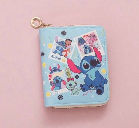 1 قطعة، محفظة قصيرة مطبوعة بطباعة كرتونية جديدة من نوع ستيتش، حقيبة نقود صغيرة، حقيبة بطاقات - مناسبة للمراهقين والبالغين من الذكور والإناث، طلاب المدارس، أدوات الفصل، أكسسوارات متعددة الوظائف، مناسبة لعيد الميلاد وعيد الشكر وعيد الهالوين